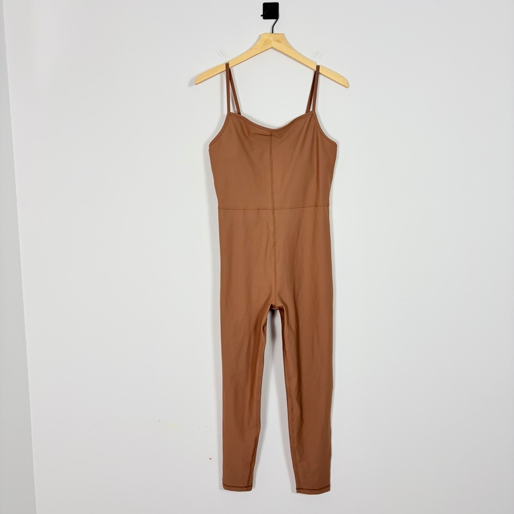Old Navy Active Powersoft 7/8 Go-Dry Cami Bodysuit Jumpsuit Brown Large Womens - Picture 2 of 9